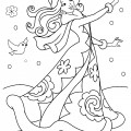 Девушка зима - раскраска №10349