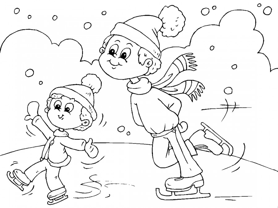 Два брата на коньках - раскраска №11552