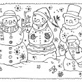 Семья снеговиков - раскраска №11121