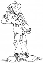 Военный в каске - раскраска					№11187
