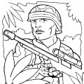 Защитник с оружием - раскраска №4082