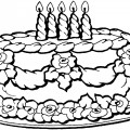 Торт именинника - раскраска №3047