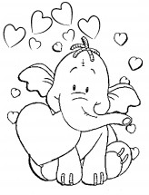 Влюбленный слон - раскраска					№3073