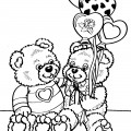 Два влюбленных медведя - раскраска №12503