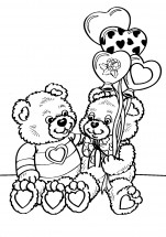 Два влюбленных медведя - раскраска					№12503