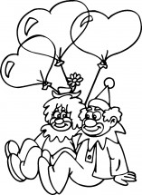 Два клоуна и шары - раскраска					№3075