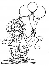Клоун с шариками - раскраска					№11454