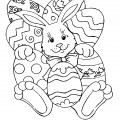 Кролик и много писанок - раскраска №3201