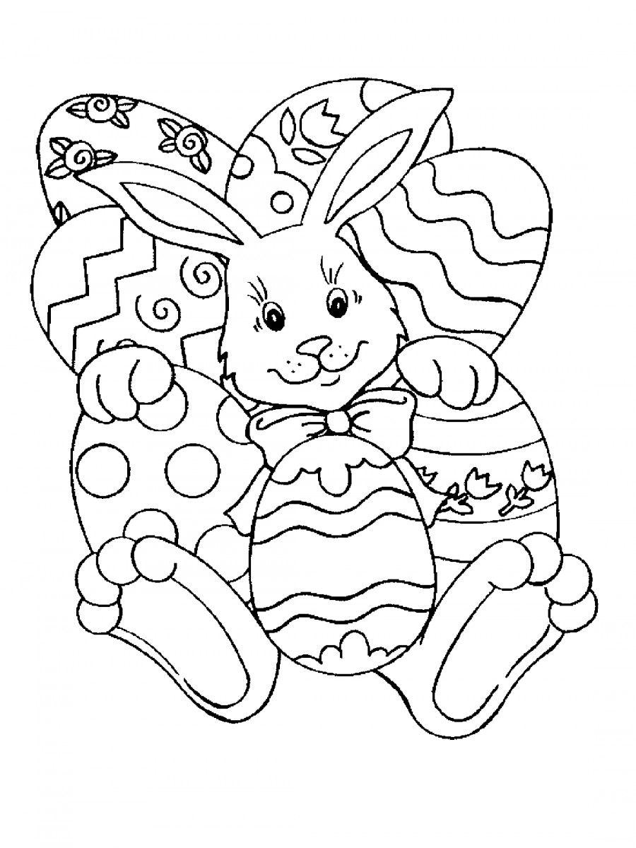 Кролик и много писанок - раскраска №3201