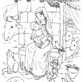 Рождественская сценка с младенецем - раскраска №11235