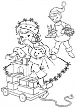 Рождественские эльфы - раскраска					№11471