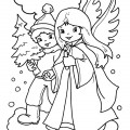 Рождественский ангел - раскраска №10284
