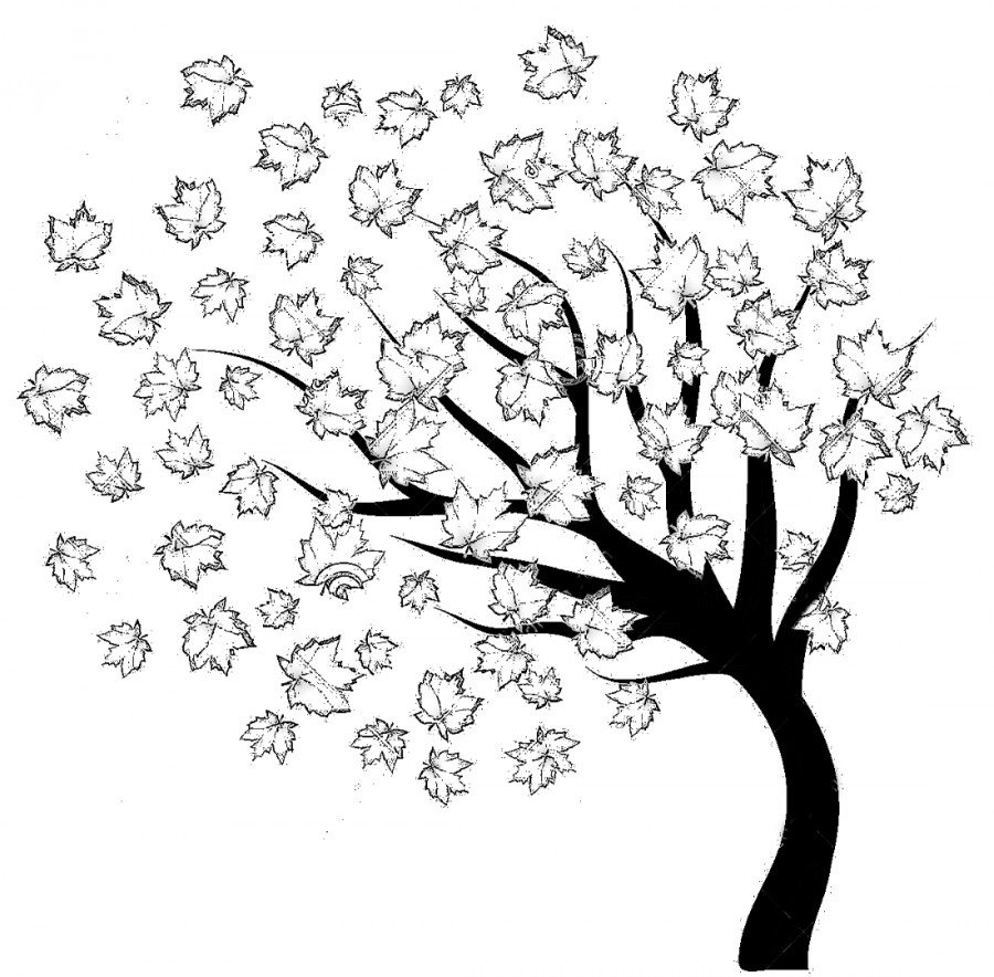 Осеннее дерево раскраска для детей