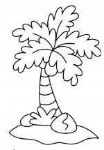 Одинокая пальма - раскраска					№6635