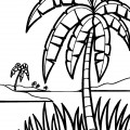 Пальмы в траве - раскраска №11822