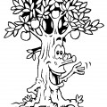Веселое яблочное дерево - раскраска №4228