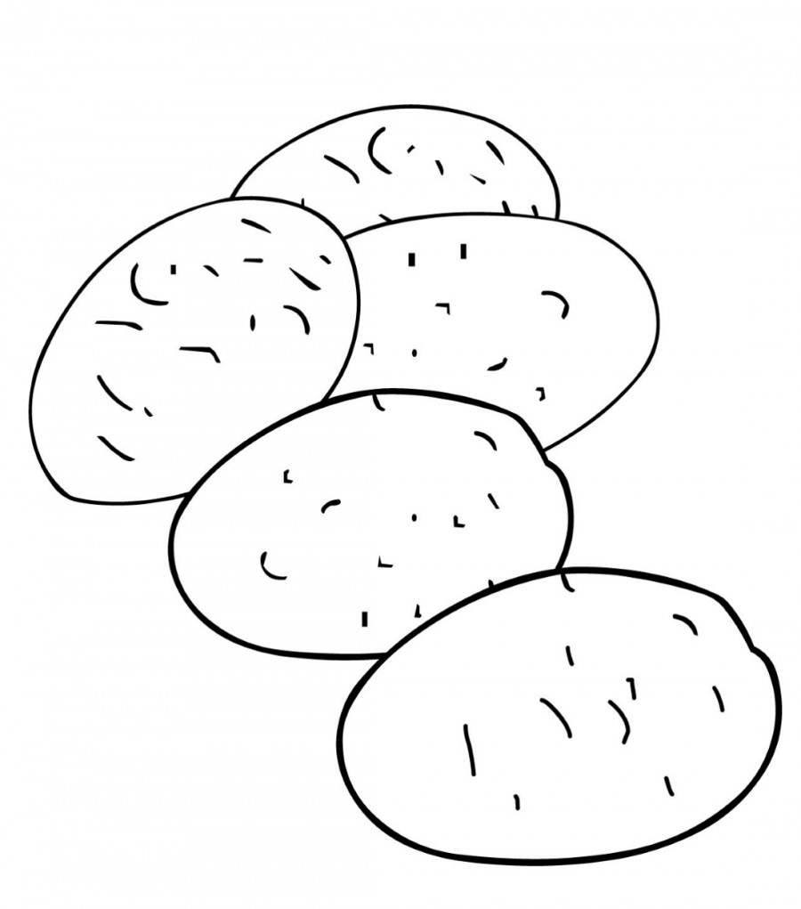 Пять картошек - раскраска №7545