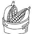 Кукуруза в кастрюльке - раскраска №11960