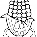 Смешная кукуруза - раскраска №5963