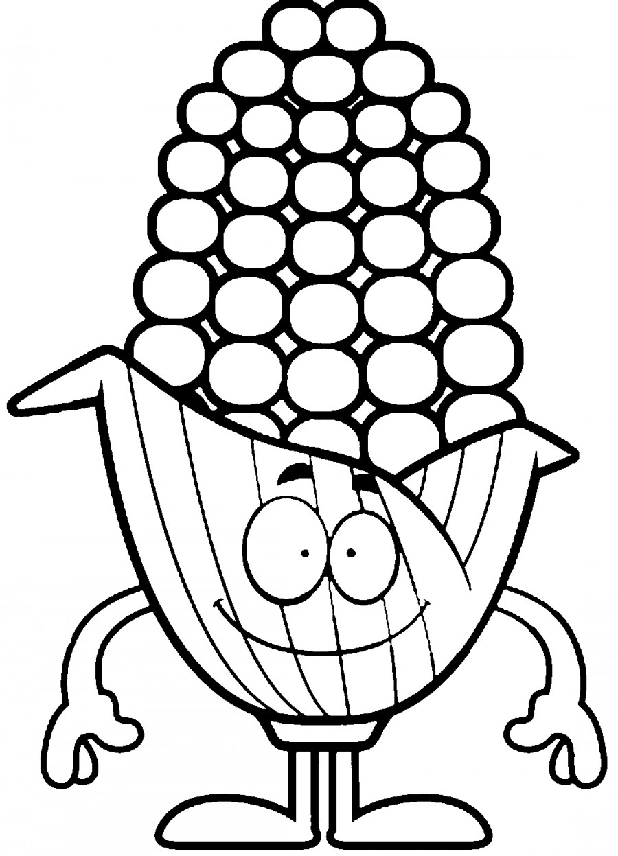 Смешная кукуруза - раскраска №5963