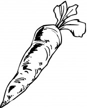 Морковь с тенью - раскраска					№9976