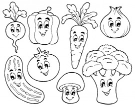 Разные овощи - раскраска					№13841