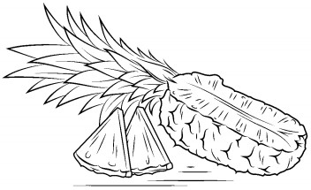 Разрезанный ананас - раскраска					№13314