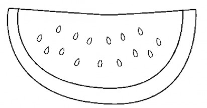 Арбузная долька с семечками - раскраска					№13190