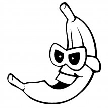 Банан в очках - раскраска					№3474