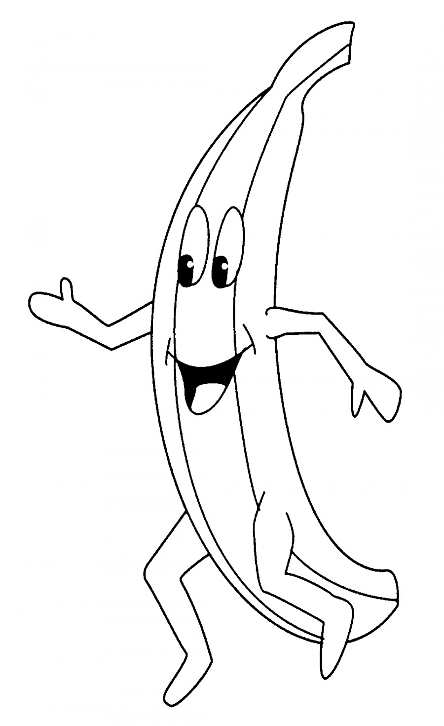 Банан человечек - раскраска №9857