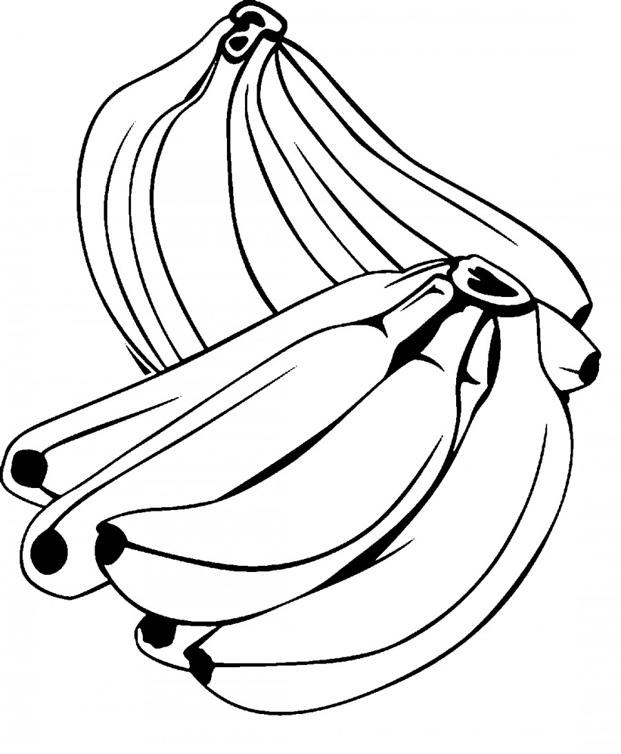 Много бананов - раскраска №10450