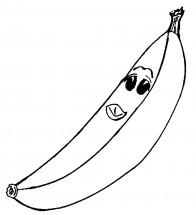 Скромный банан - раскраска					№12624