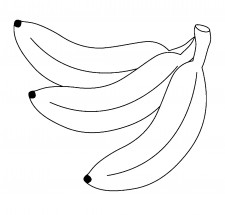 Три банана - раскраска					№14236