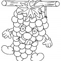 Виноград с ножками - раскраска №11510