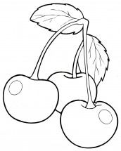 Глянцевые вишни - раскраска					№8630