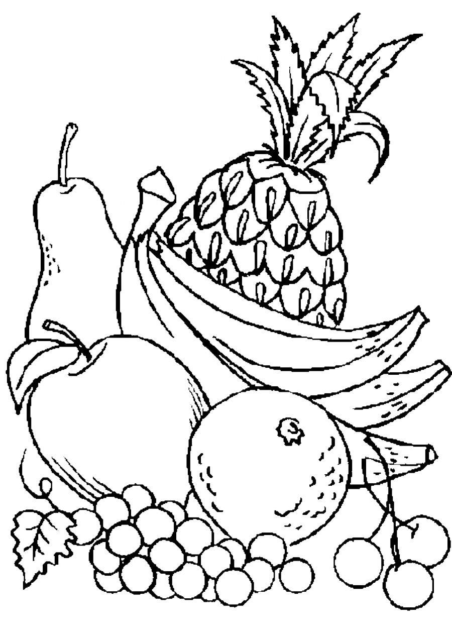 Композиция из фруктов - раскраска №13112