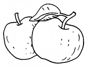 Два яблока - раскраска					№13077