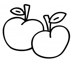 Пара яблок - раскраска					№4139