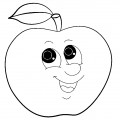 Человечек яблоко - раскраска №13822