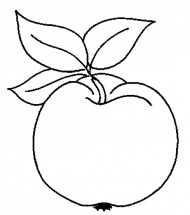 Яблоко с тремя листочками - раскраска					№13197