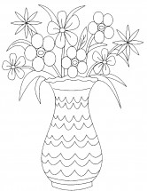 Цветы в вазе - раскраска					№12950