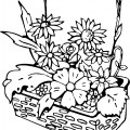 Цветы в горшке - раскраска №14253
