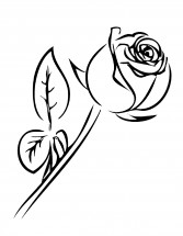 Одинокая роза - раскраска					№13439