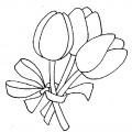 Букетик тюльпанов - раскраска №3930