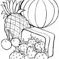 Ягоды и фрукты - раскраска №12208