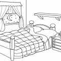 Детская комната с кроватью - раскраска №13486