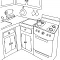 Кухонный уголок - раскраска №9526