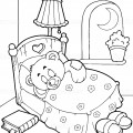 Спальня медвежонка - раскраска №10339
