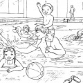 Люди в бассейне - раскраска №10150