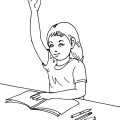 Девочка на уроке - раскраска №4282